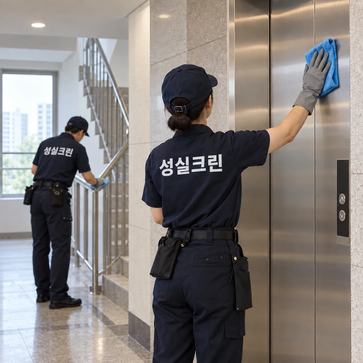 은평구 응암동 아파트청소 계단과 엘리베이터는 재질에 맞춰 깔끔하게