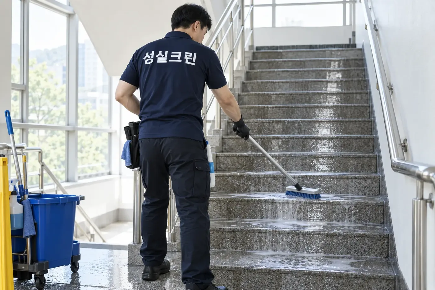 성실크린 금천구 계단청소 현장
